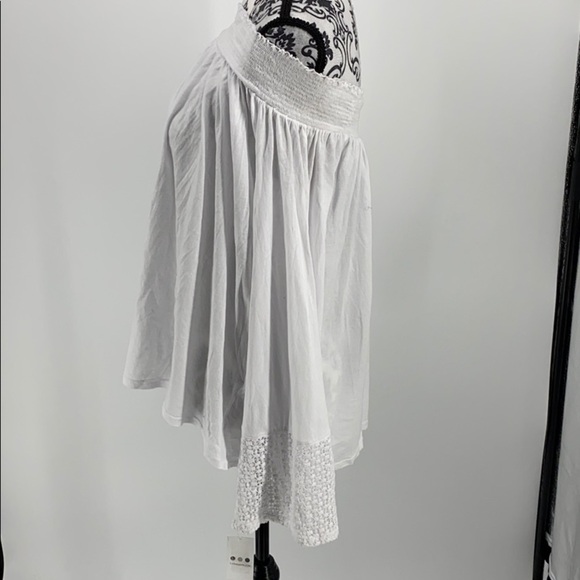 Three Dots Women's Trellis Lace Peasant Top white off shoulder soft stretchy - Picture 6 of 11